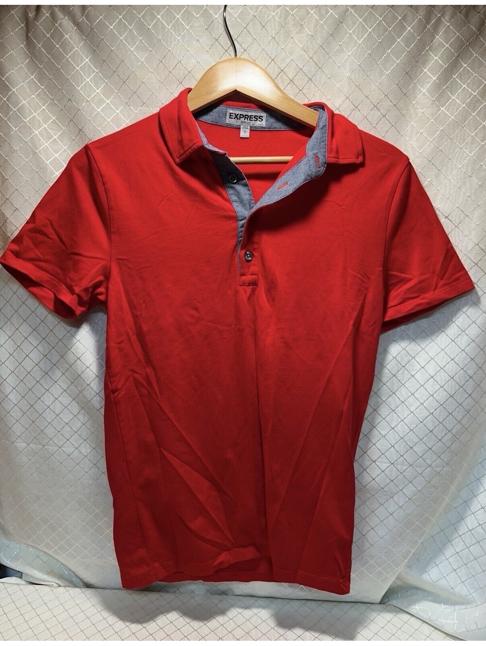 Men's Express Short Sleeve Stretch Red Polo Size Small